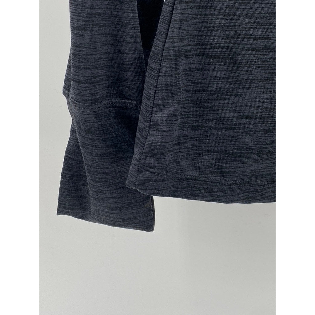 UNBRANDED Women's Charcoal Gray Heather Athletic Stand Collar Zip-Up Jacket SZ S