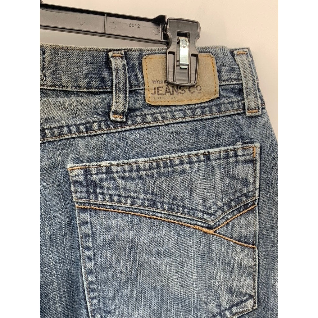 WRANGLER JEANS CO Men's Blue Denim Loose Fit Straight Leg Jeans SZ 34X32