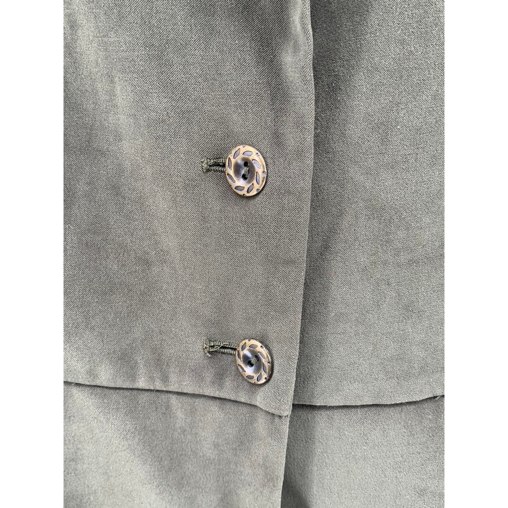 FASHION BUG Women's Vintage Olive Green Three-Button Notch Collar Coat SZ M