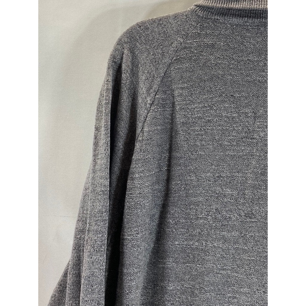J. CREW Men's Gray Heathered Cotton Quarter-Zip Pullover Sweater SZ 2XL