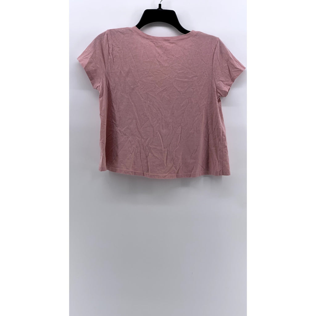 CURIOUS GYPSY Women's Pink V-Neck Short Sleeve T-Shirt SZ M