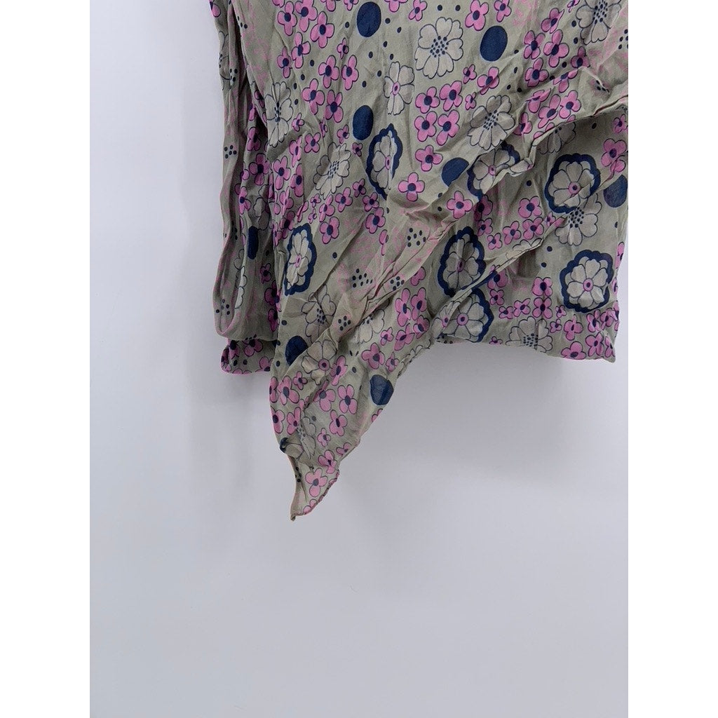 UNBRANDED Women's Brown-Pink Floral Lightweight Wrap