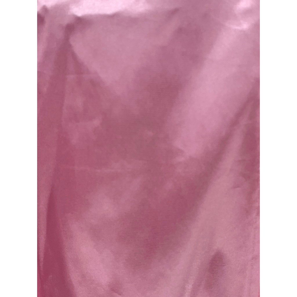 UNBRANDED Women's Light Pink Satin Collarless Script Logo Zip-Up Jacket SZ 3XL
