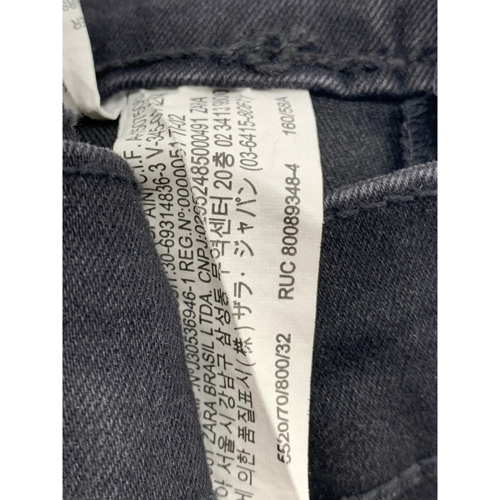 ZARA Women's Black Split Hem Skinny Jeans SZ 0