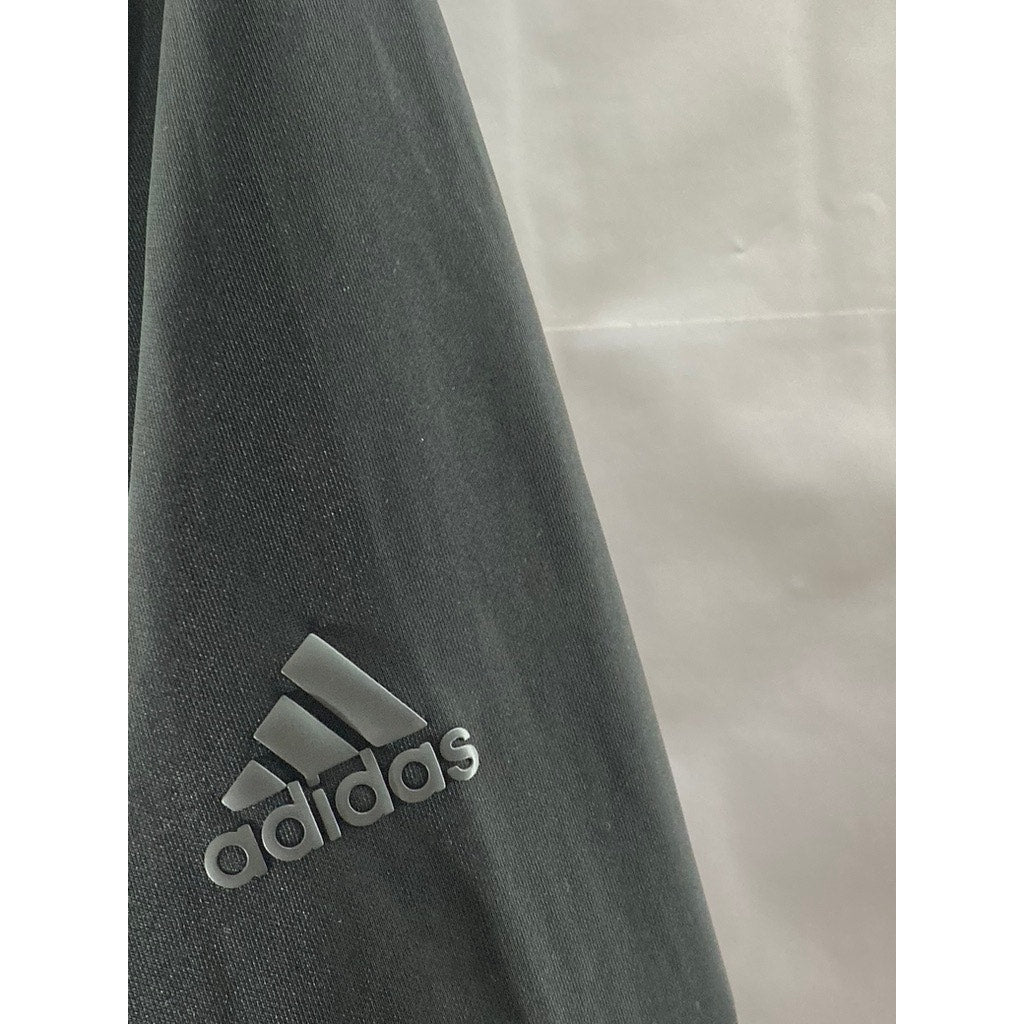 ADIDAS Women's Black Solid Mock-Stand Collar Zip-Up Sweatshirt SZ S
