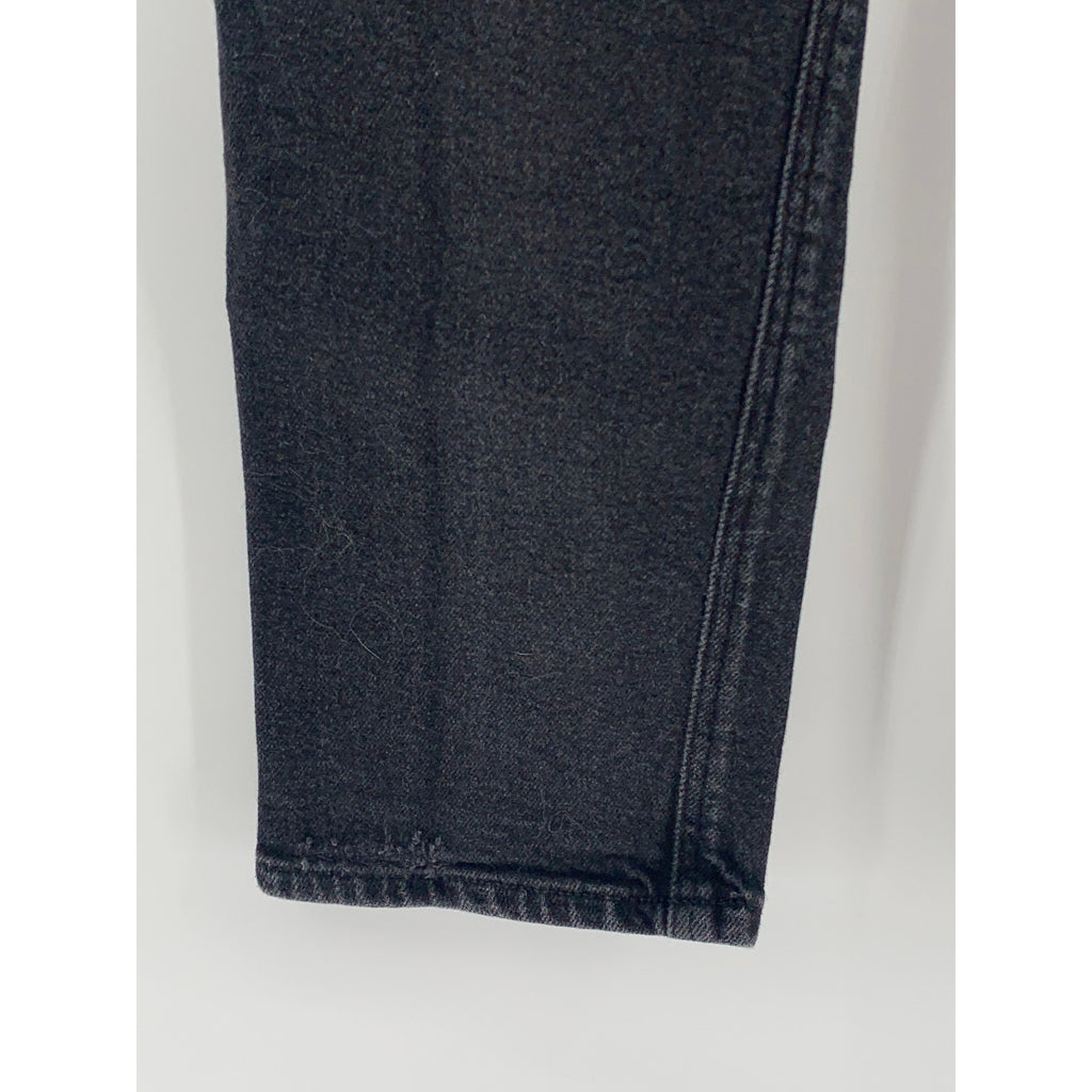 ASOS Women's Black Denim Distressed High-Rise Slim-Leg Regular-Fit Jeans SZ 28