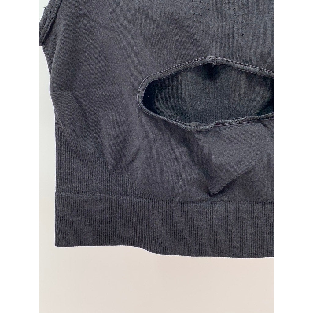 GYMSHARK Women's Black Cutout Cropped Tank Top SZ XS