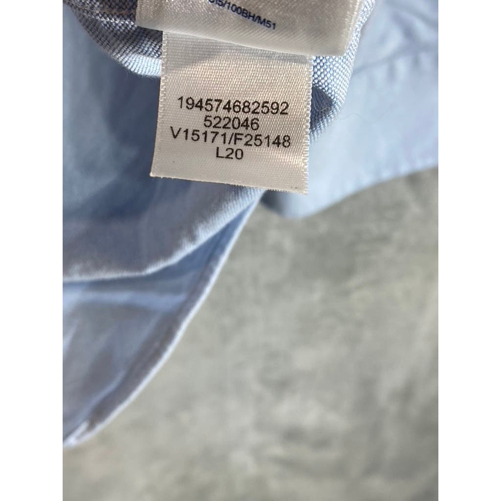 LANDS' END Men's Light Blue Traditional-Fit Long Sleeve Dress Shirt SZ 15-15.5