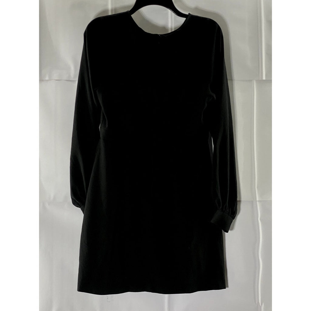 HUTCH Women's Black Solid Button-Shoulder Detail Long Sleeve Mini Dress SZ 8