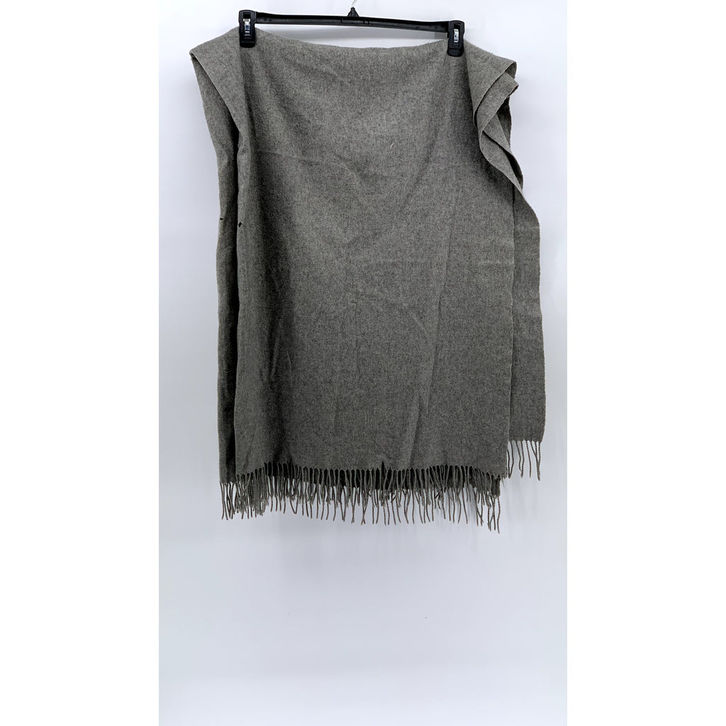 UNBRANDED Women's Charcoal Gray Soft Knit Fringe Wrap Scarf SZ OS