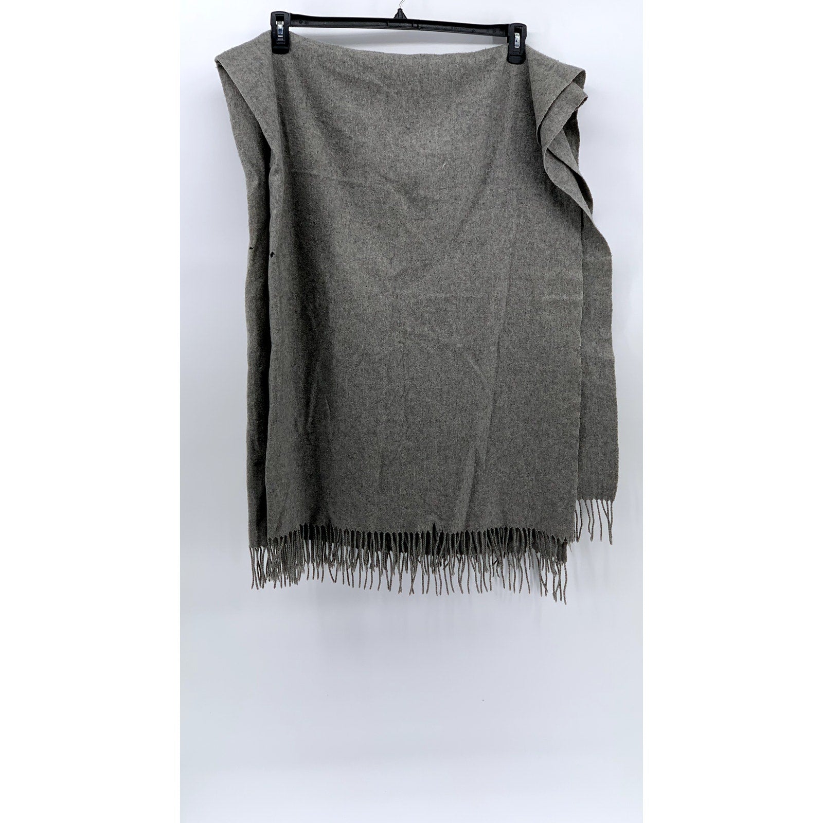 UNBRANDED Women's Charcoal Gray Soft Knit Fringe Wrap Scarf SZ OS