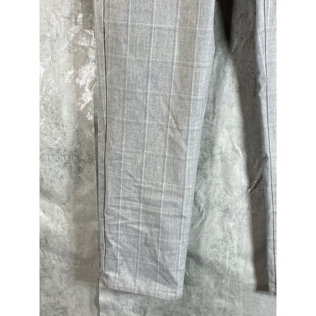ZARA Men's Light Grey Plaid Slim-Fit Flat Front Dress Pants SZ 31