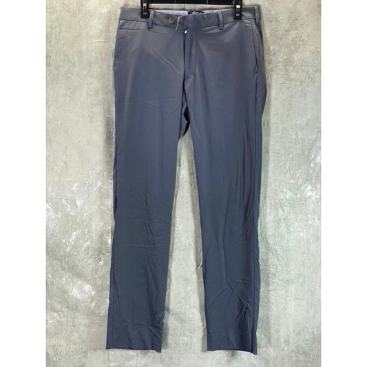 PETER MILLAR Men's Grey Crown Crafted Performance Flat Front Pants SZ 33X32