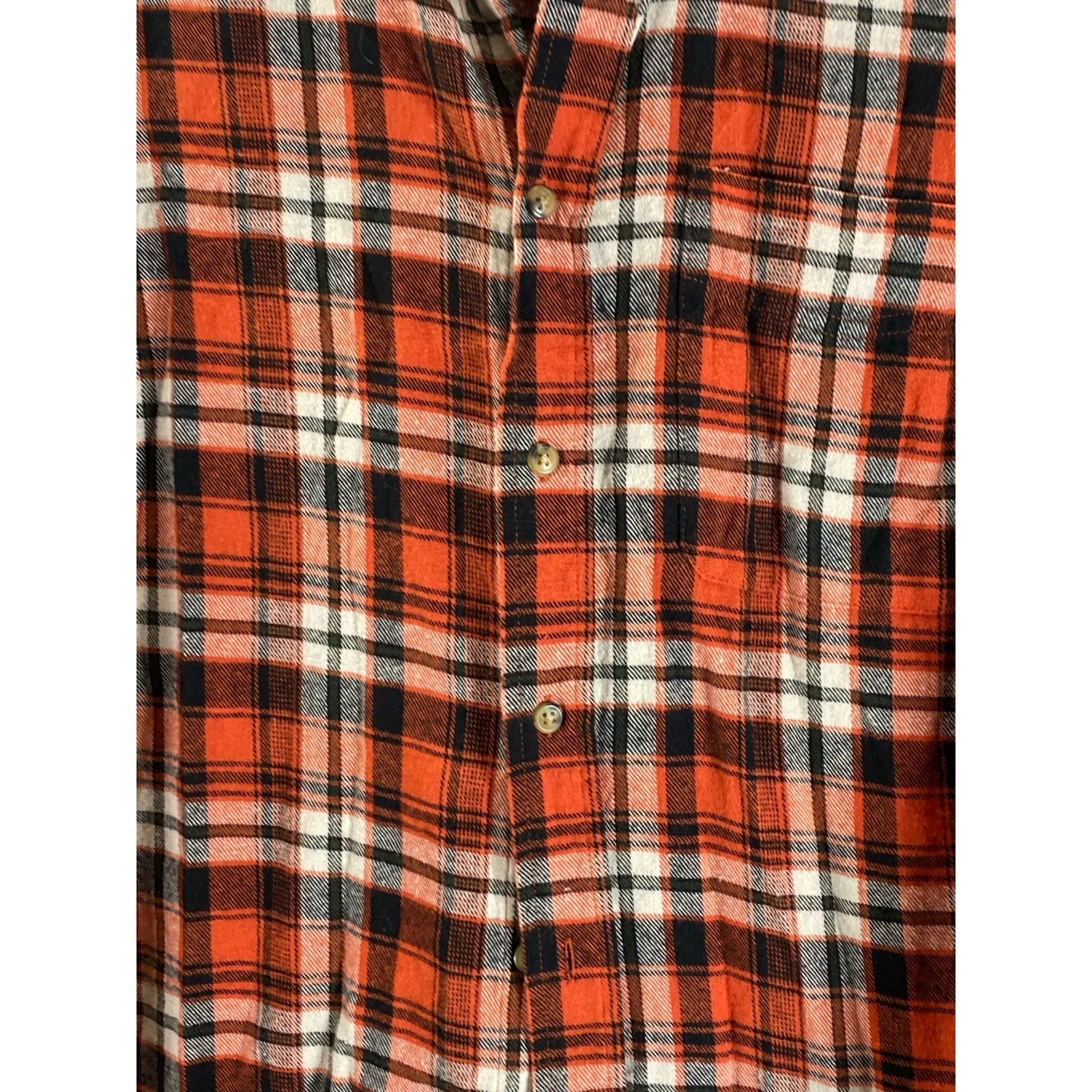 CACTUS NEW YORK Men's Red Plaid Button-Up Log Sleeve Flannel Shirt SZ S