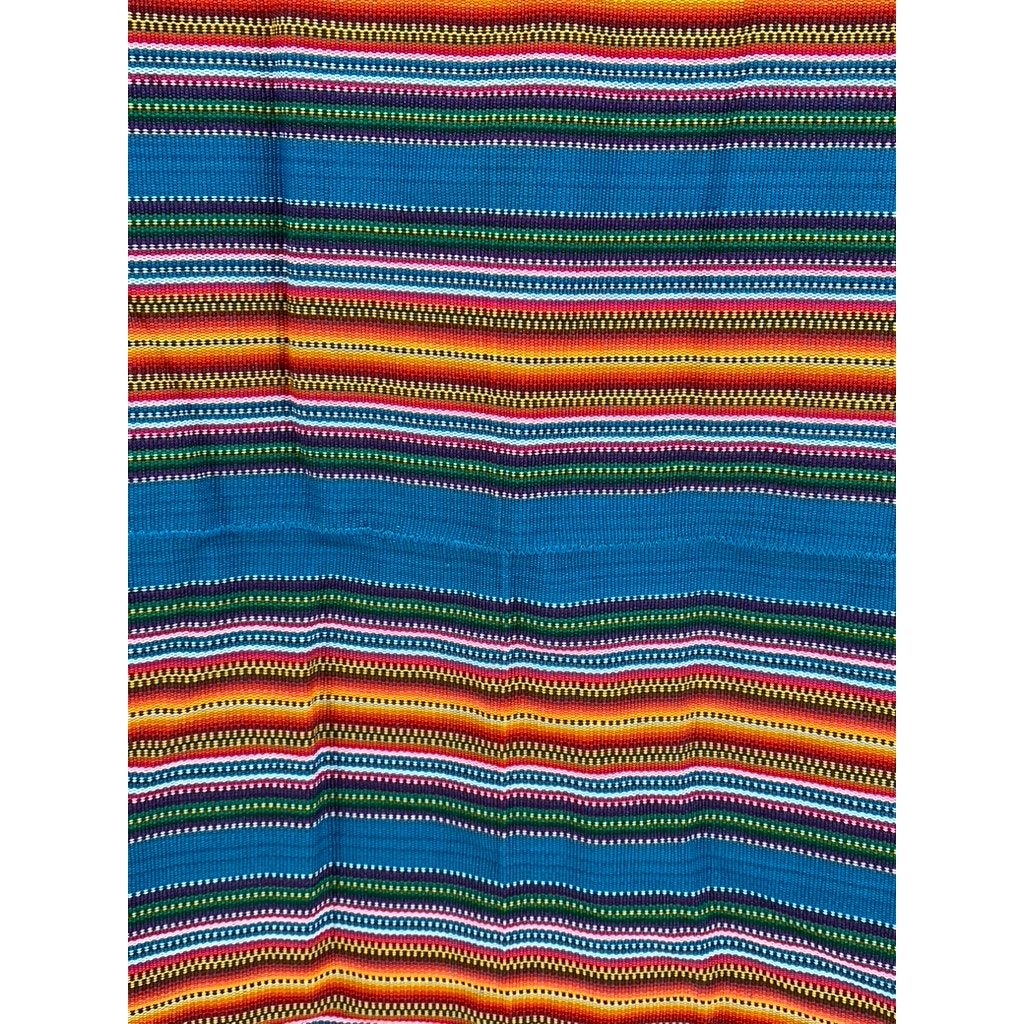 UNBRANDED Blue-Orange Knit Stripe Print Fabric Table Runner