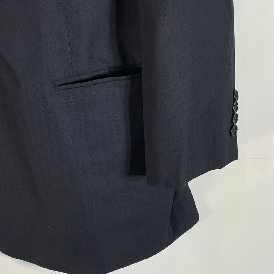 BROOKS BROTHERS Men's Black Wool Herringbone Two-Button Blazer SZ 48R