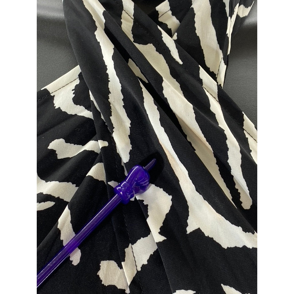 NASTY GAL Women's Black-White Zebra Print Cutout Halter-Neck Maxi Dress SZ 6