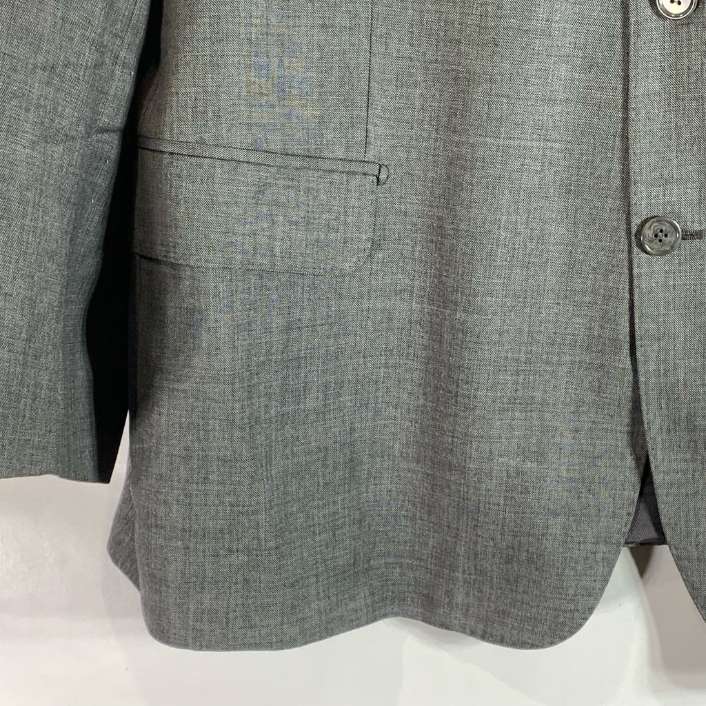 H By HALSTON Men's Gray Three-Button Notch Lapel Blazer SZ 48