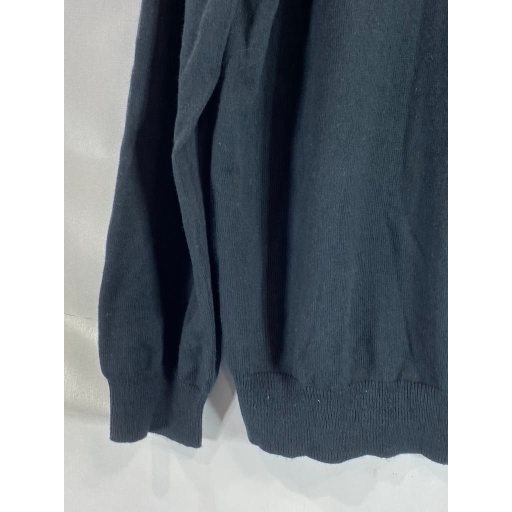 J. CREW Men's Tall Solid Black Crewneck Cotton/Cashmere Pullover Sweater SZ L/T