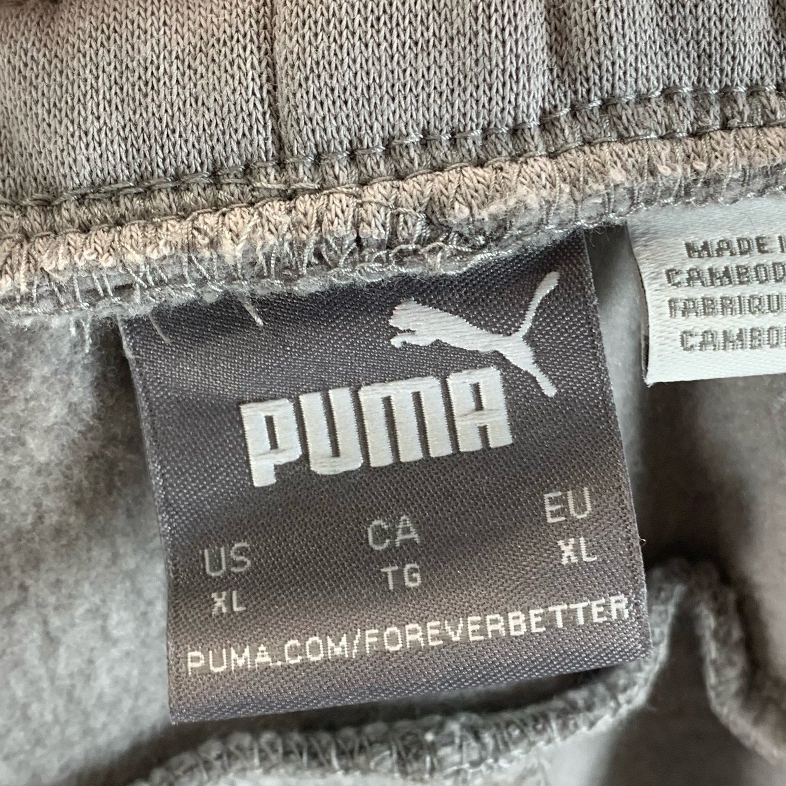 PUMA Men's Concrete Gray Essential Logo Fleece Pull-On Sweatpants SZ XL