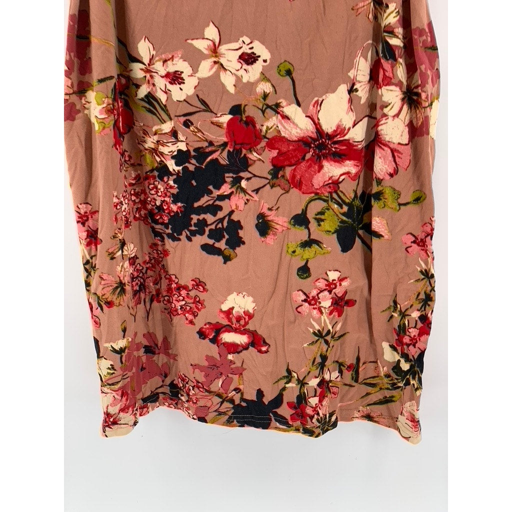 ROGUE COLLECTION Women's Plus Salmon Pink Floral Mini Dress SZ 3X