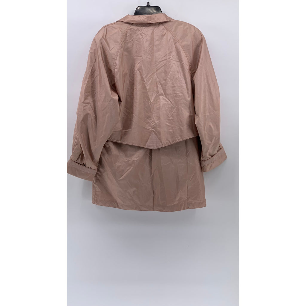 FLEET STREET Women's Vintage Light Pink Zip-Up Layered Utility Jacket SZ S