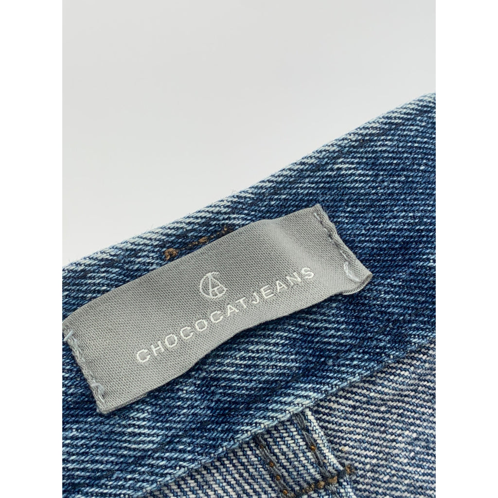 CHOCOCAT Women's Blue Denim Rolled-Hem High-Rise Shorts SZ 28(M)