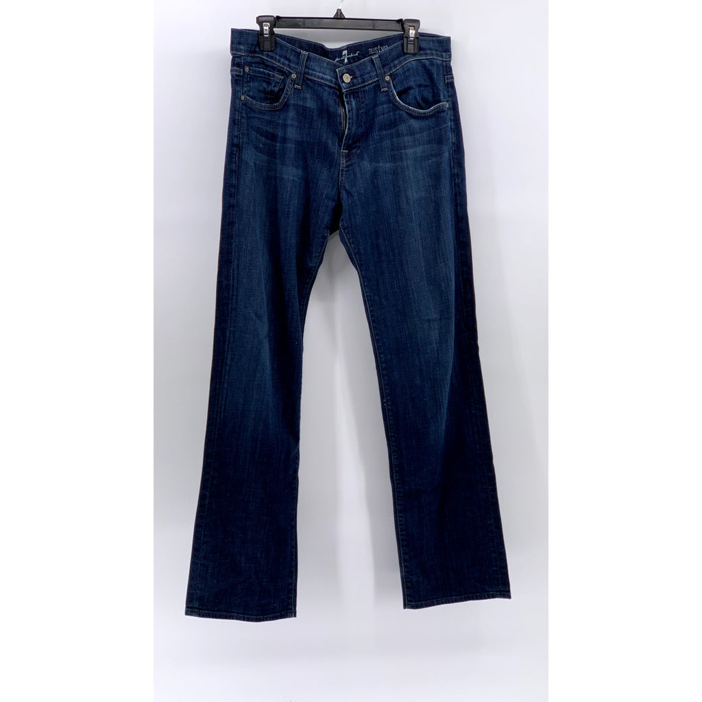 7 FOR ALL MANKIND Men's Blue Denim Austyn Straight Jeans SZ 34