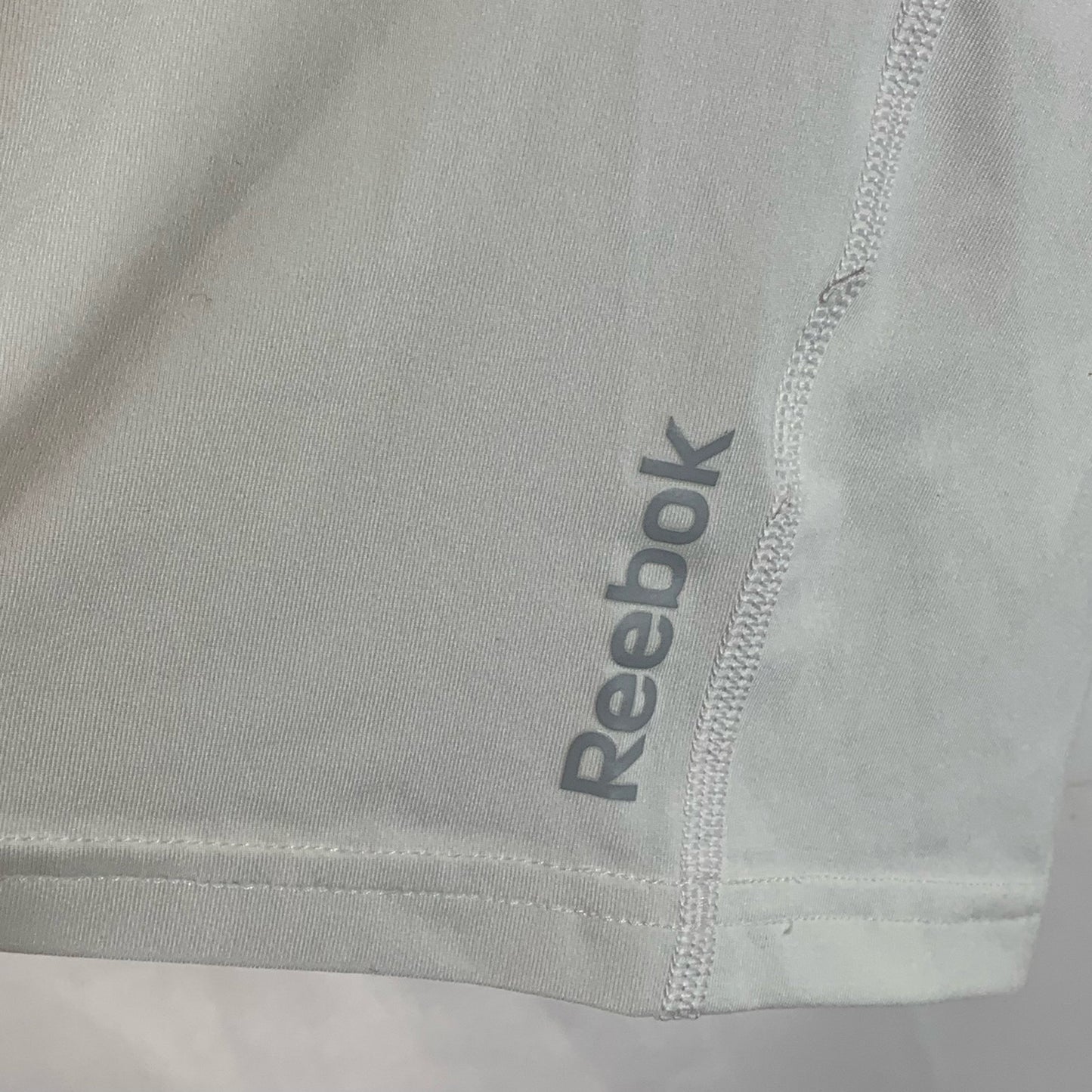 REEBOK Men's Pure White Play Dry Crewneck Long Sleeve Active T-Shirt SZ M