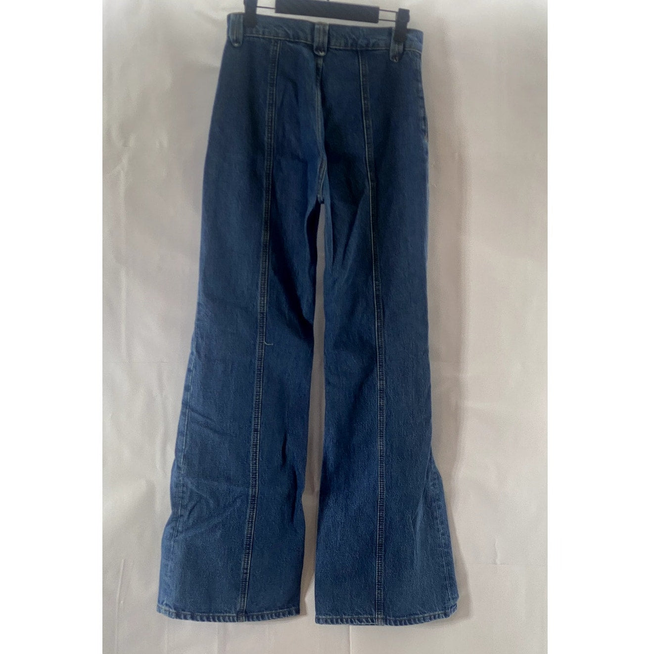 REFORMATION JEANS Women's Dark Blue Leah Seamed High-Rise Wide-Leg Jeans SZ 25