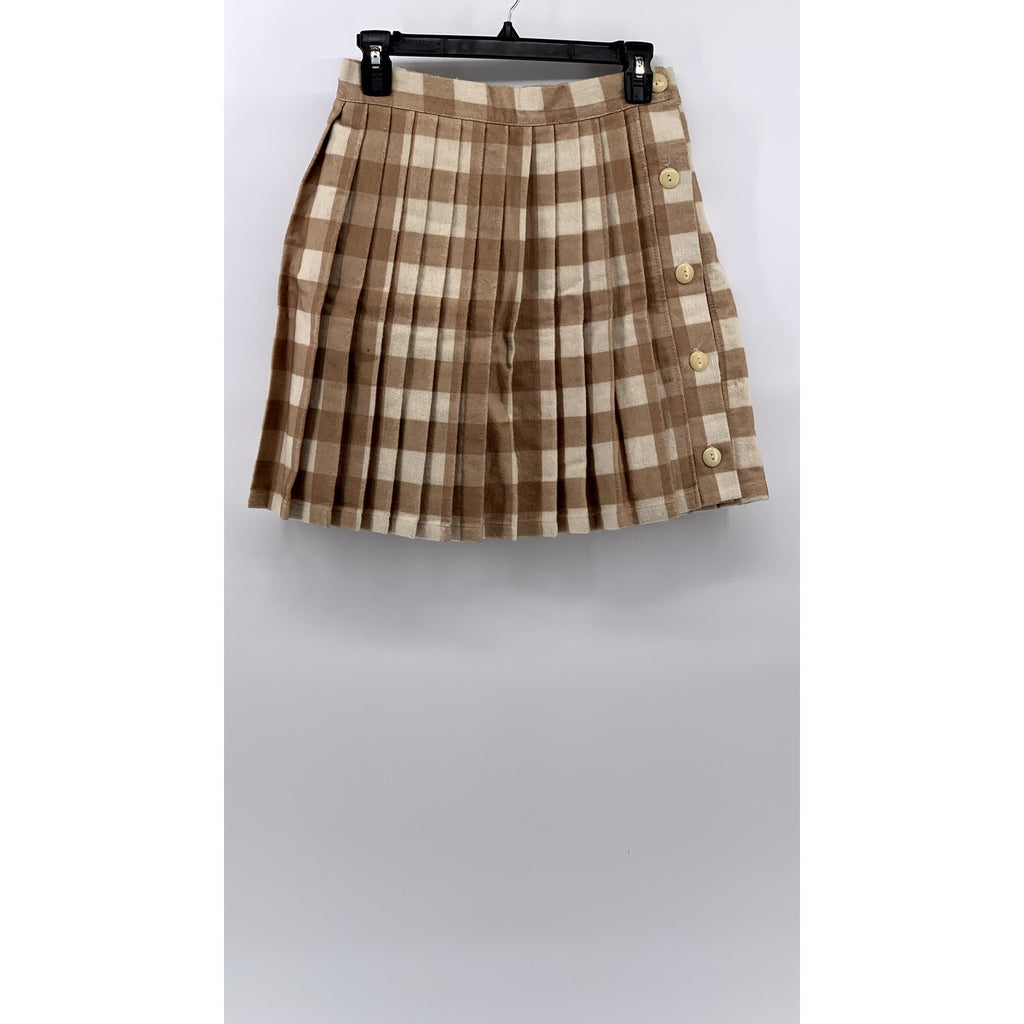 LISA SAYS GAH Women's Brown Plaid Rory Mini Skirt SZ S