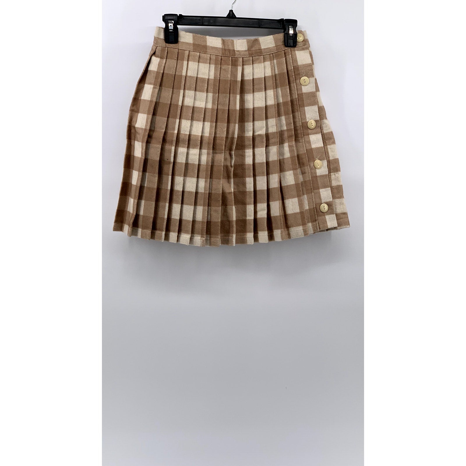 LISA SAYS GAH Women's Brown Plaid Rory Mini Skirt SZ S