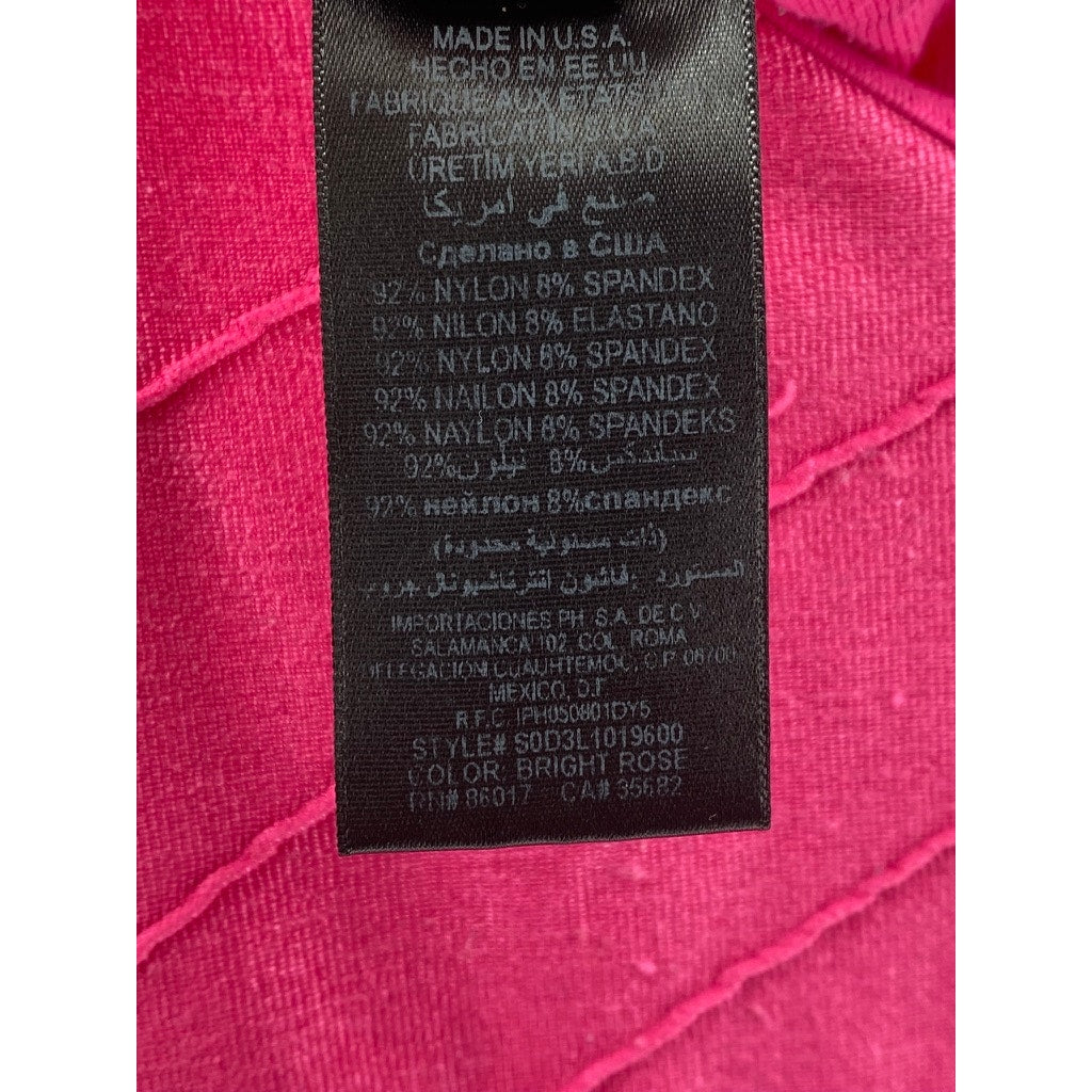 BEBE Women's Petite Bright Rose Scoop-Neck Cutout Back Bodycon Mini Dress SZ P/S