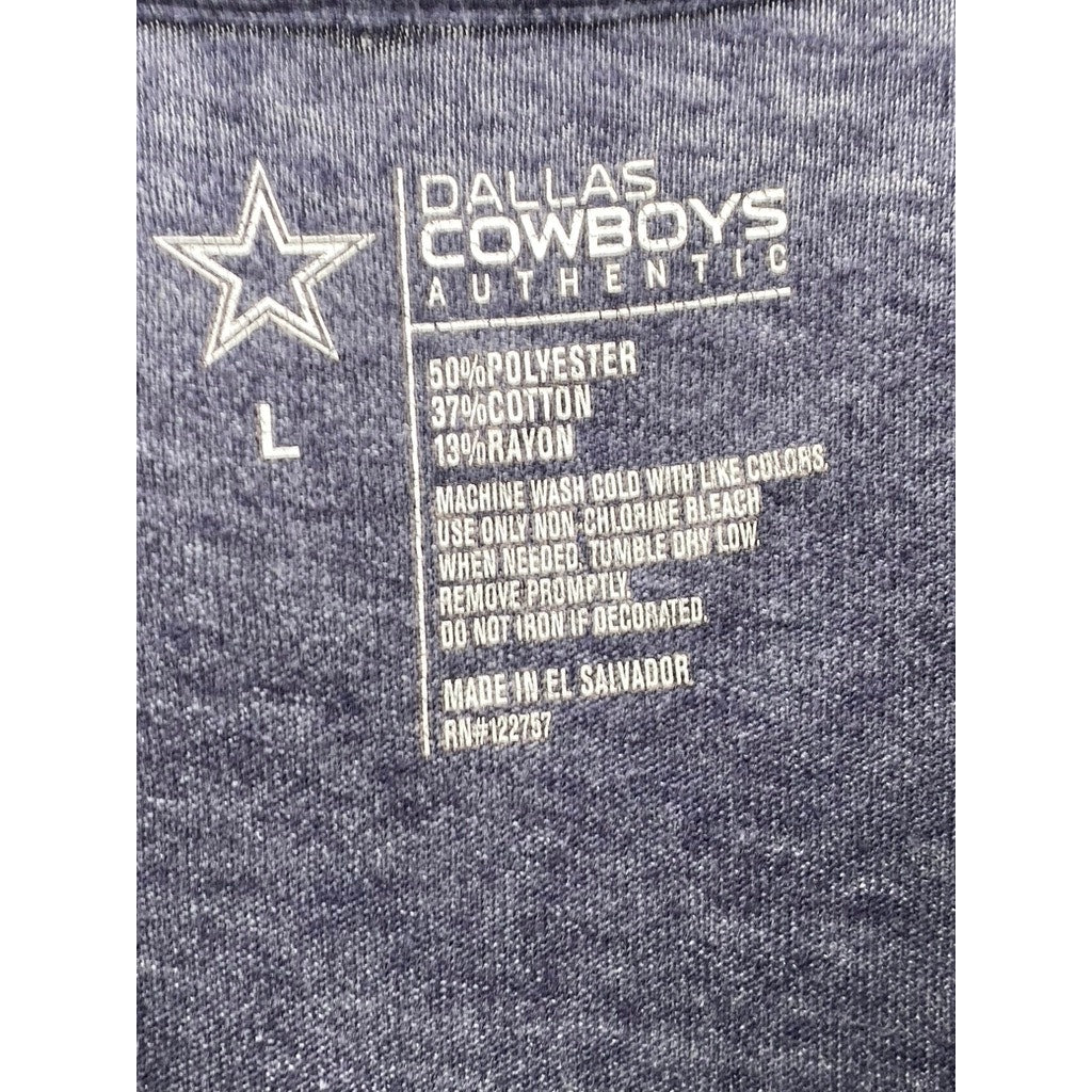 DALLAS COWBOYS Men’s Navy Heather Blue Crewneck Graphic NFL Team T-Shirt SZ L