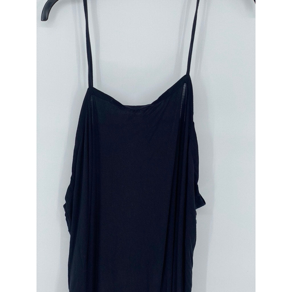FREE PEOPLE INTIMATELY Women's Black Solid V-Neck Cutout Back Jumpsuit SZ S