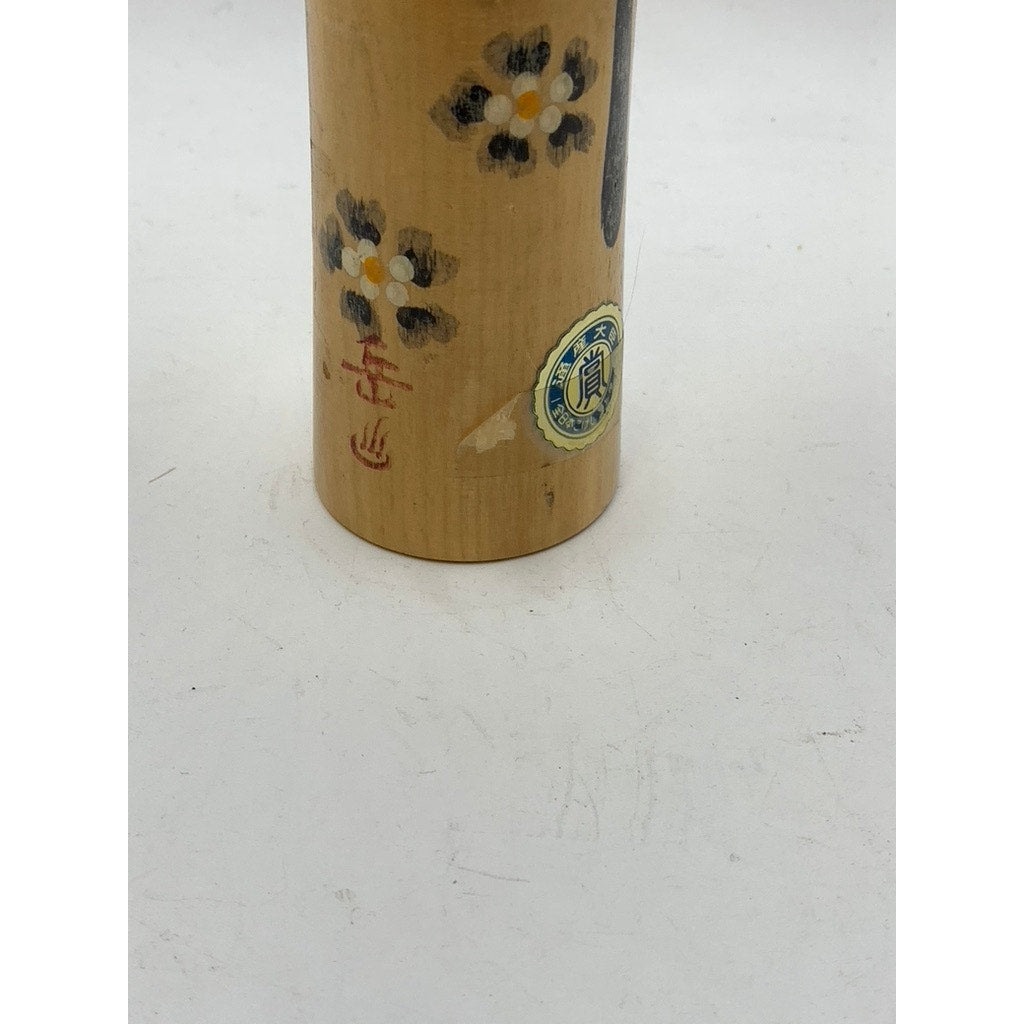 VINTAGE Brown Handmade Japanese Kokeshi Cylinder Doll