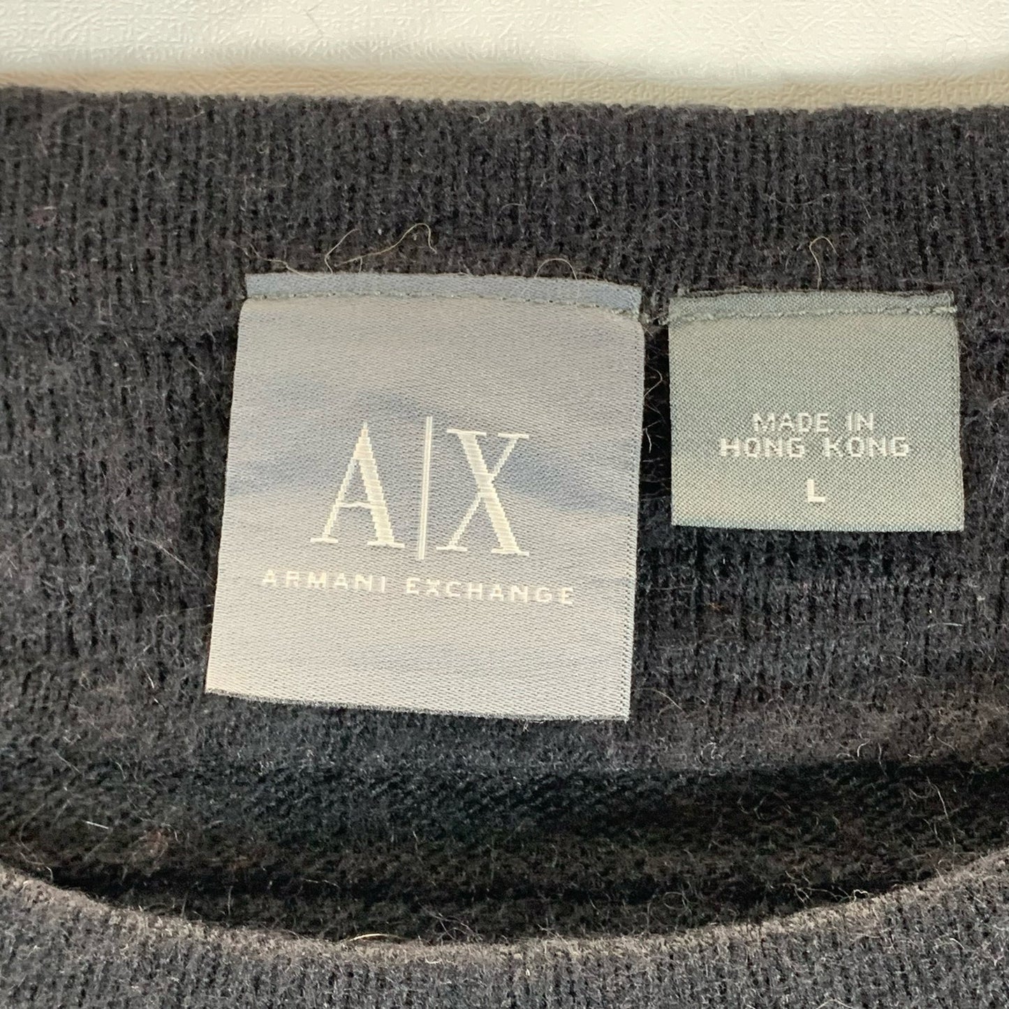 A|X ARMANI EXCHANGE Men's Black Crewneck Rib Shoulder Pullover Sweater SZ L