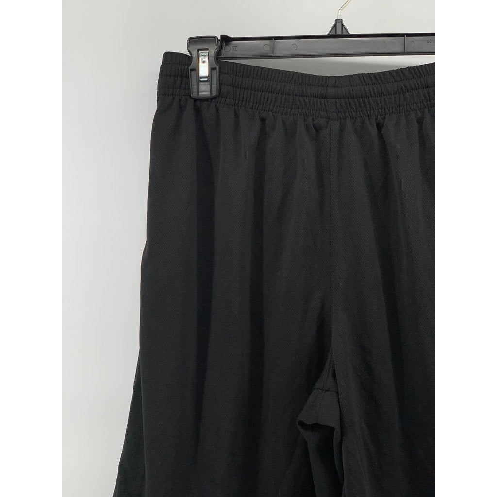 UNIPRO Men's Black Solid Elastic Waist Pull-On Mesh Basketball Shorts SZ M