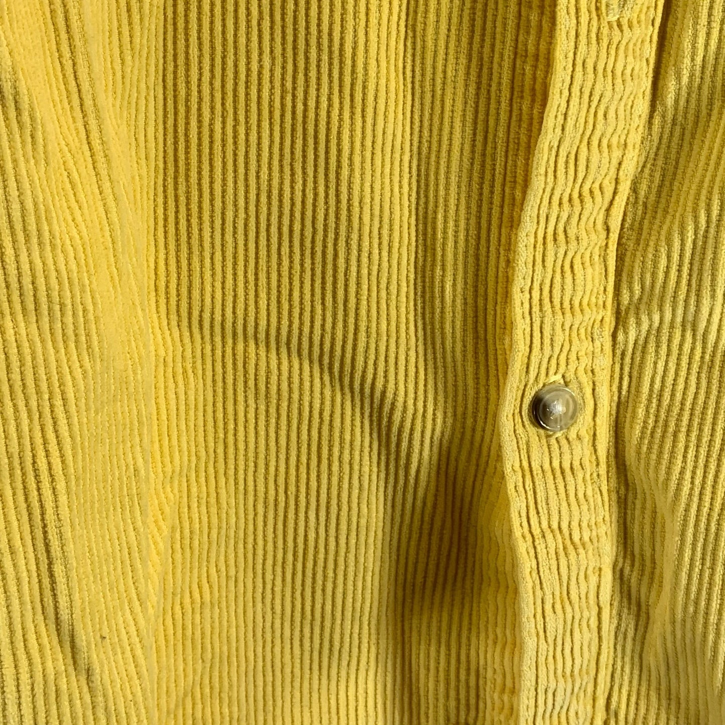 URBAN OUTFITTERS Men's Yellow Corduroy Regular-Fit Button-Up Shirt SZ M