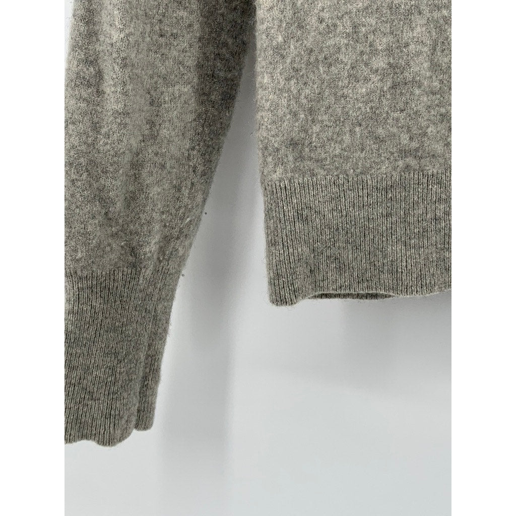 UNIQLO Women's Light Gray Cashmere Crewneck Long Sleeve Pullover Sweater SZ S