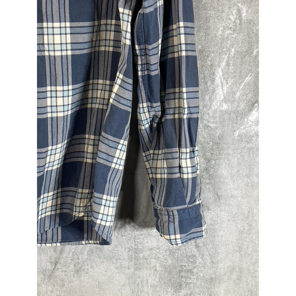 J.CREW Men's Navy Cotton Flannel Button-Up Long Sleeve Shirt SZ S