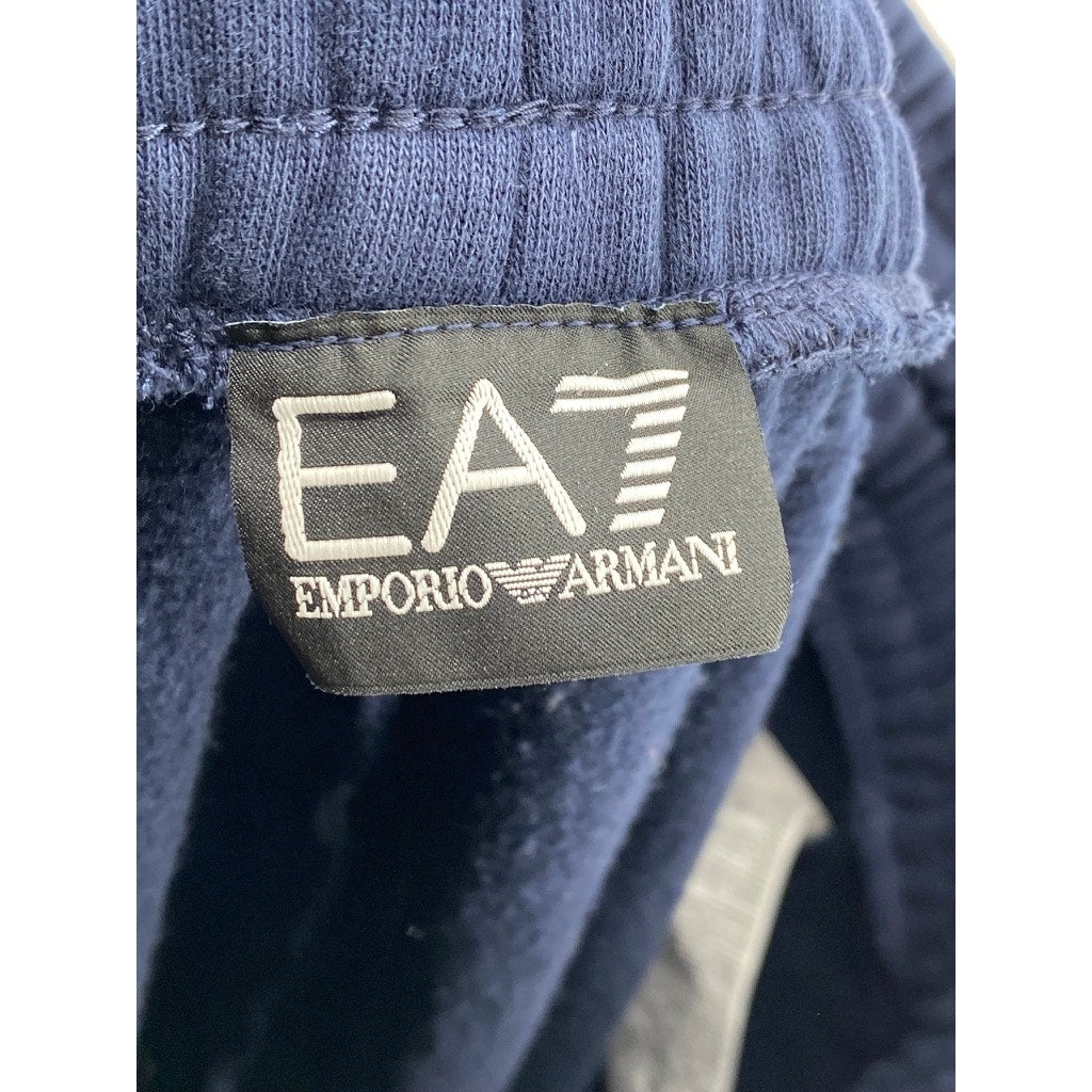 EA7 EMPORIO ARMANI Men's Navy Blue Pull-On Logo Sweatpants SZ L