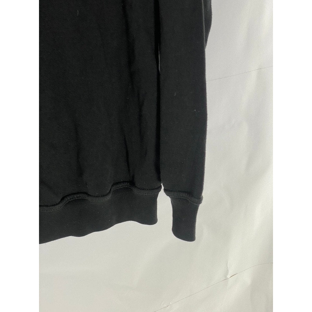 ADIDAS Men's Vintage Black/White Chest Logo Crewneck Long Sleeve T-Shirt SZ L