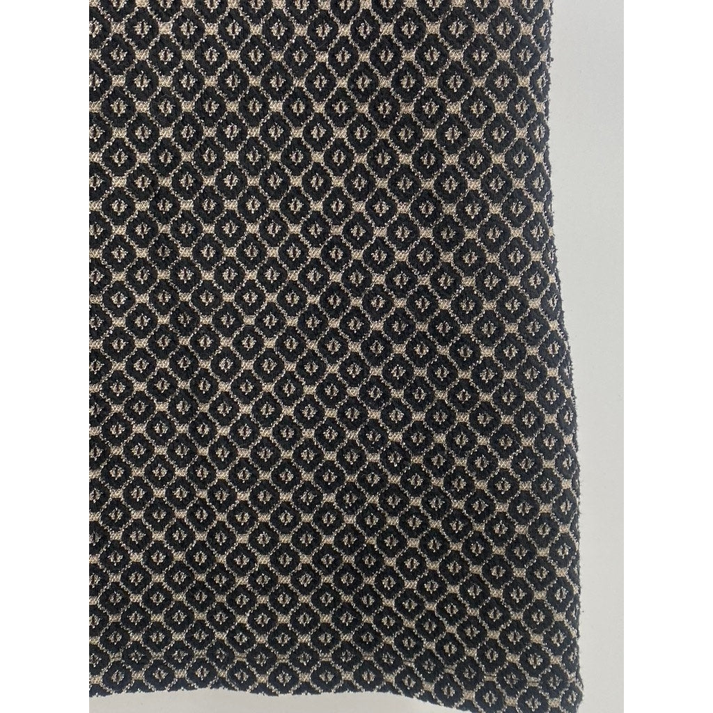 ANN TAYLOR Women's Black Geo Print Mock-Neck Sleeveless Top SZ S