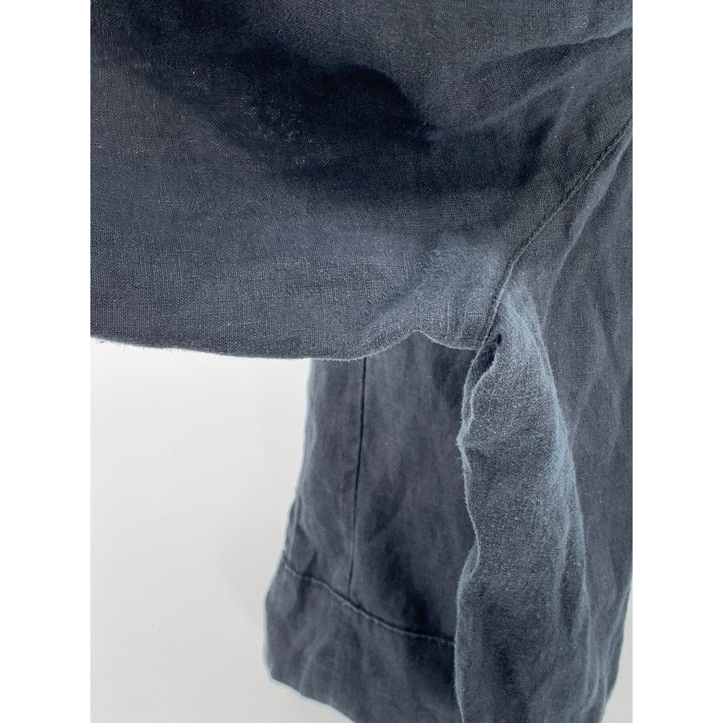 ATHLETA Women's Washed Black Playa Linen Bermuda Pull-On Casual Shorts SZ 8