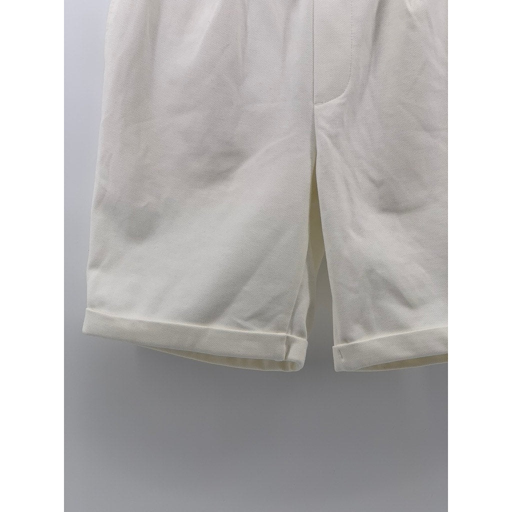 ZARA Men's White Cuffed Drawstring Shorts SZ M
