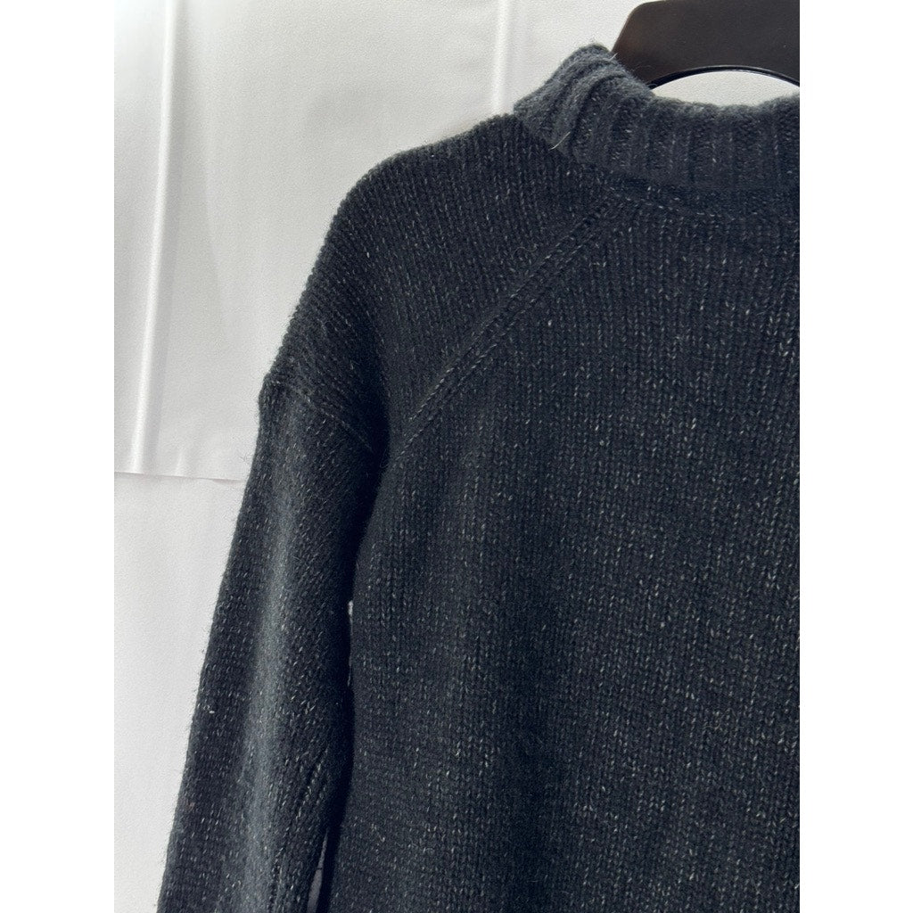 EVERLANE Women's Black Merino Wool/Pima Cotton Pullover Turtleneck Sweater SZ S
