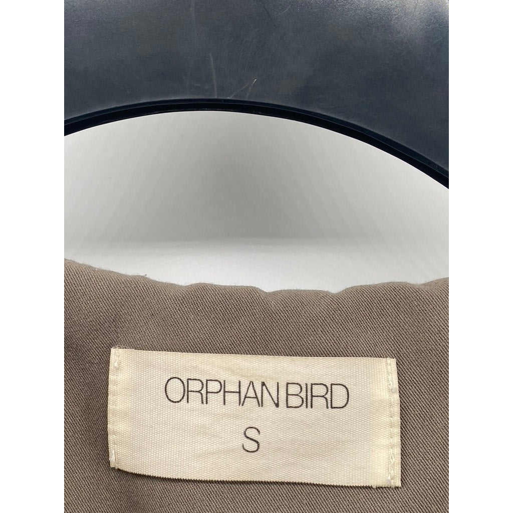 ORPHAN BIRD Women's Beige Cape Overlay Long Sleeve Button-Up Coat SZ S