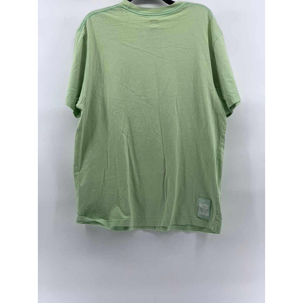 ADIDAS Men’s Lime Green Vintage Crewneck Graphic Recycled Logo T-Shirt SZ XL