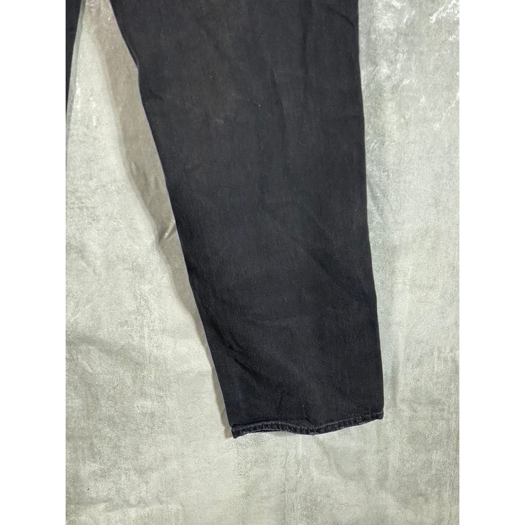 AMERICAN EAGLE Women's Long Black Distressed High-Rise Girlfriend Jeans SZ 12L